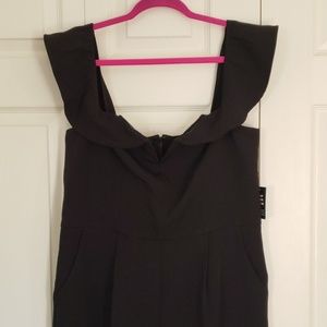 Express Strapless Off The Shoulder V-Wire Jumpsuit